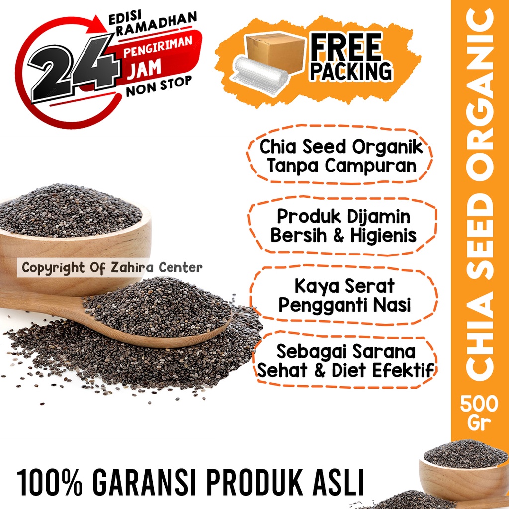 

Organic Black Chia Seed 500Gr Premium Rasa Nikmat Dijamin Bersih Higienis Untuk Diet Ketogenic Keto