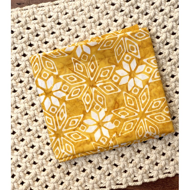 Perca kain katun batik bali - batik smoke - mustard