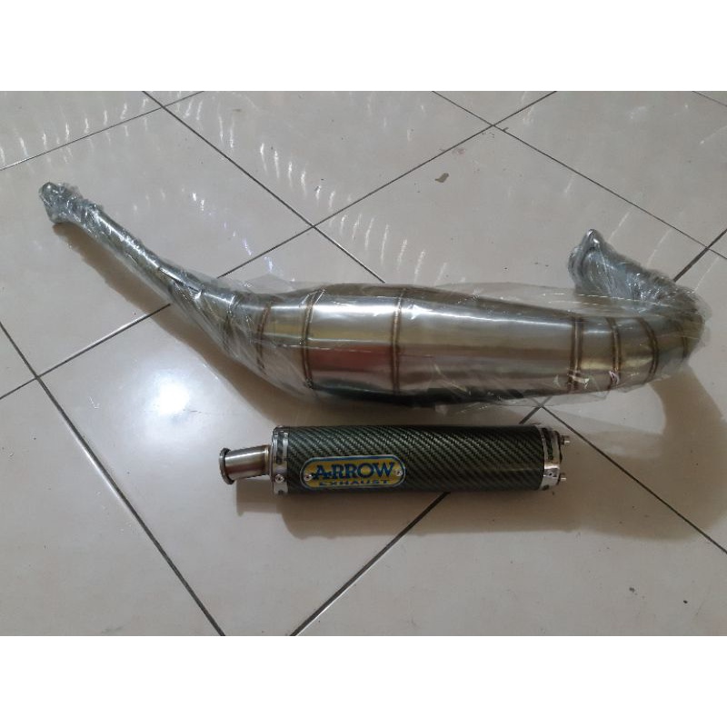Knalpot Ninja R RR Stainless ARROW Kevlar Perut 42