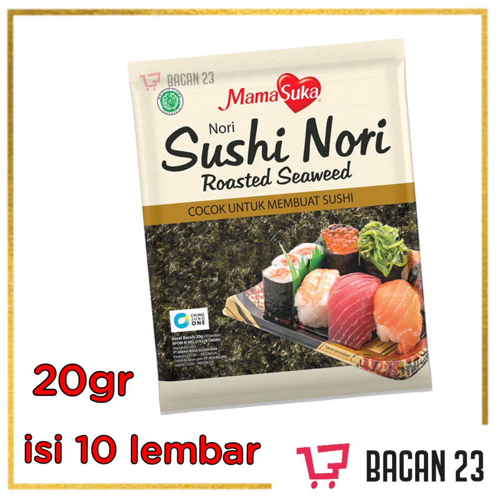 

Mamasuka Sushi Nori ( 20 gr ) / Rumput Laut Gimbap / Roasted Seaweed / Bacan 23 - Bacan23