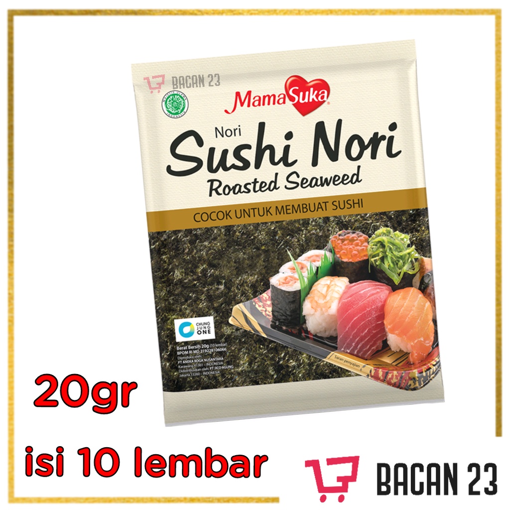 Mamasuka Sushi Nori ( 20 gr ) / Rumput Laut Gimbap / Roasted Seaweed / Bacan 23 - Bacan23