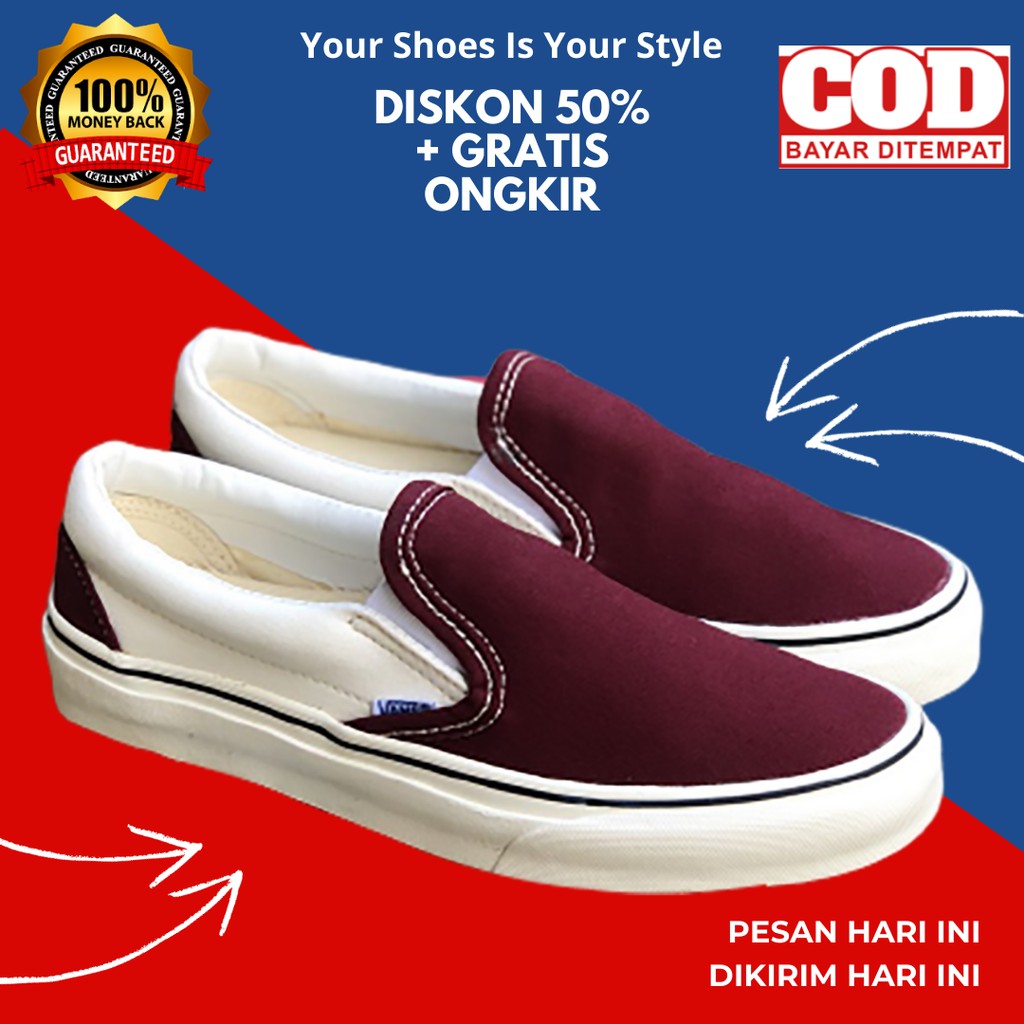 (BISA COD) VANS SLIP ON ANAHEIM FACTORY OFF WHITE PORT ROYAL WAFFLE DT / VANS SLIP ON PREMIUM / VANS