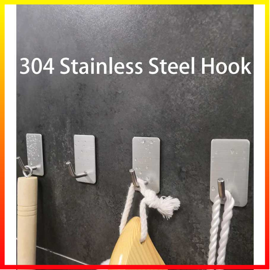 Gantungan Dinding Pakaian Topi Payung Handuk Hook Hanger Stainless Steel 1PCS Stiker Tempel 3M PTOC - 7RHZDUBK