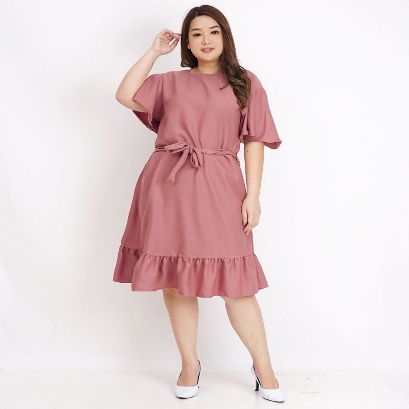 DRESS KIMI//dres jumbo lengan pendek/dres sabrina big size/dres kekinian