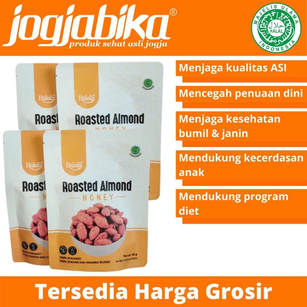 

Roasted Almond Panggang Rasa Honey Madu Kemasan Pouch Travel Size 40 g