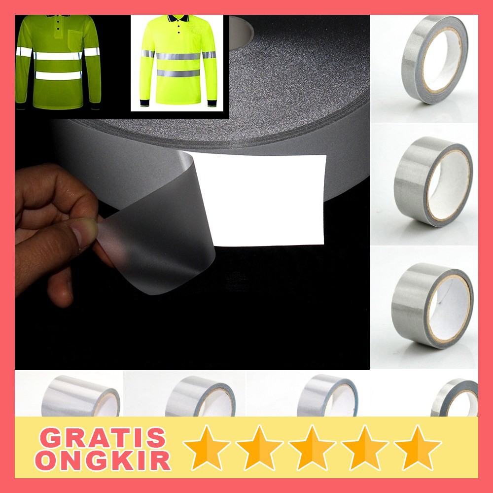 NCIBUIN Reflective Sticker Jaket Pakaian Heat Press 20mm 2 Meter TXWT Silver Grab Medan