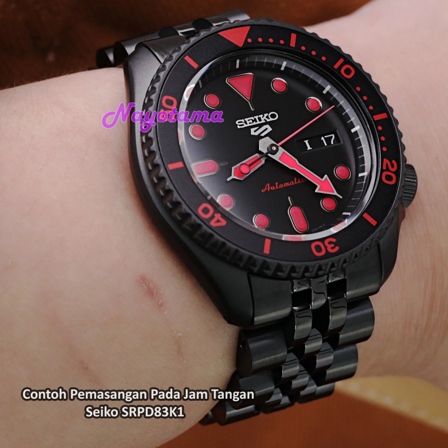 22mm MILTAT Angus-J Louis Black DLC for Seiko 5 SRPD79 SKX007 V-Clasp