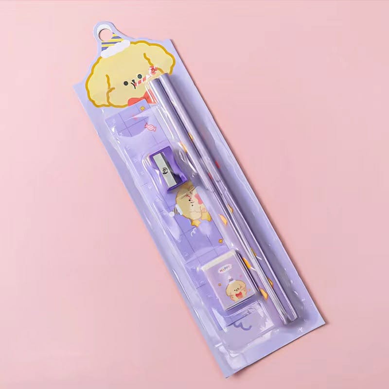 Tempat Pensil Bear Kotak Pensil SET Isi Stationery Alat Tulis Rautan