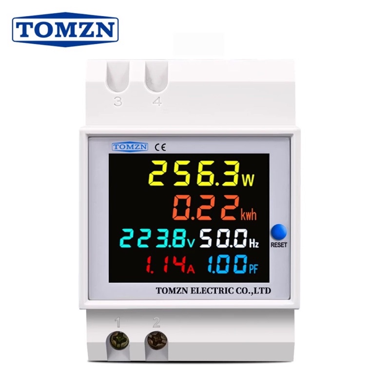 Voltmeter watt meter 220V 380V 100A KWH Meteran Frekuensi VOLT AMP 6IN1 Monitor