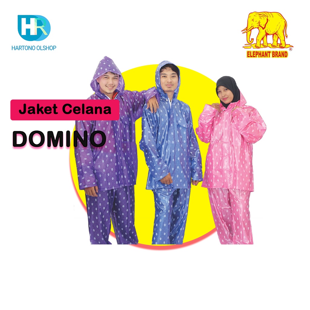 Jas Hujan Jaket Celana Domino POLKADOT ( ELEPHANT brand )