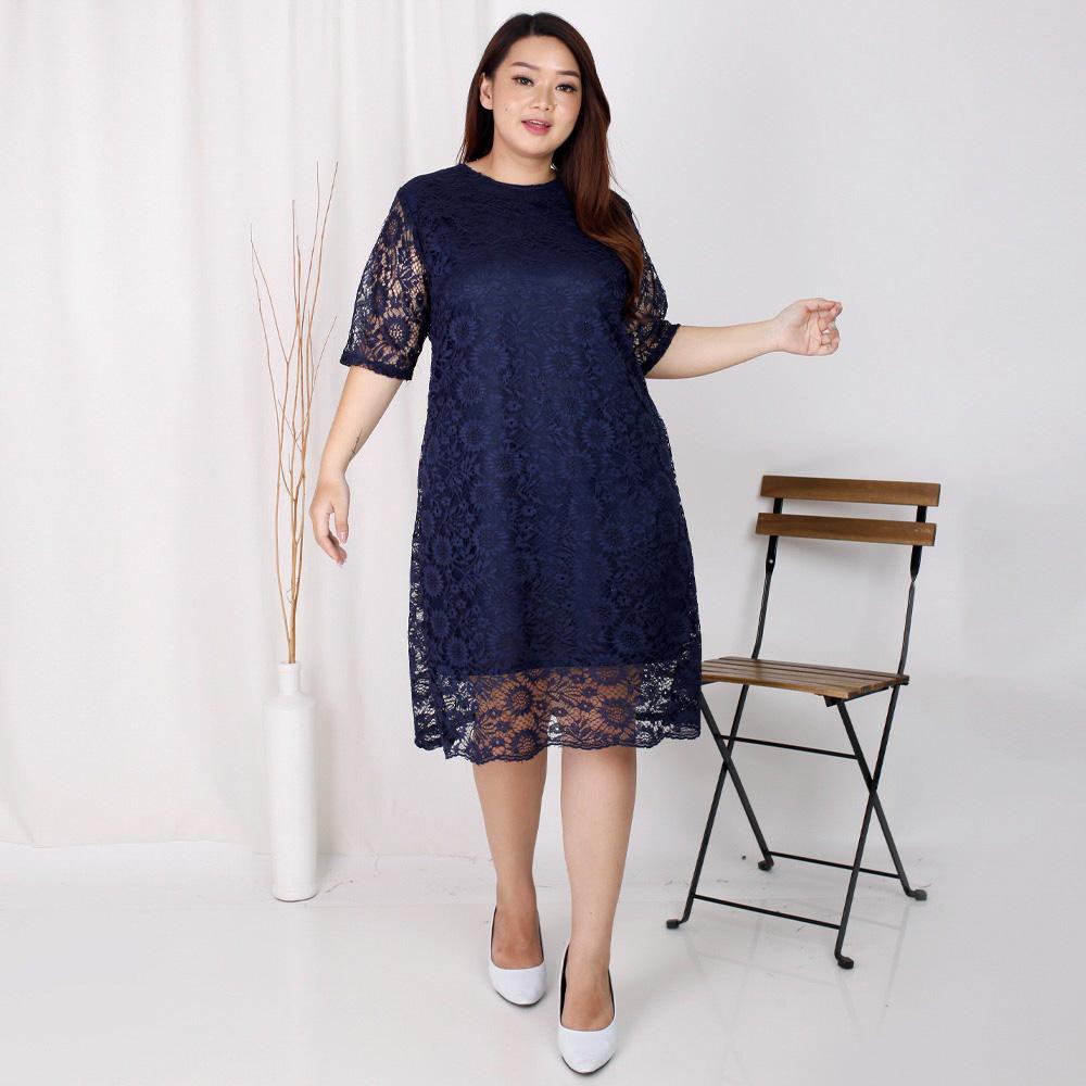 Dress Big Size Brukat Jumbo Dres Brokat XXL Bigsize XXXL Dress Natal Imlek Termurah 7 warna