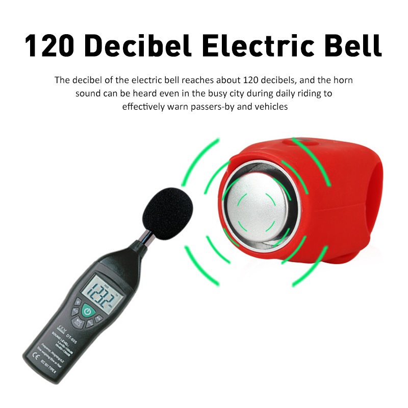 Rechargeable Bicycle Bell Horn 120db Waterproof Cycling Bike Bells Mini Portable Electric Horn Cycling Accessories -OW-