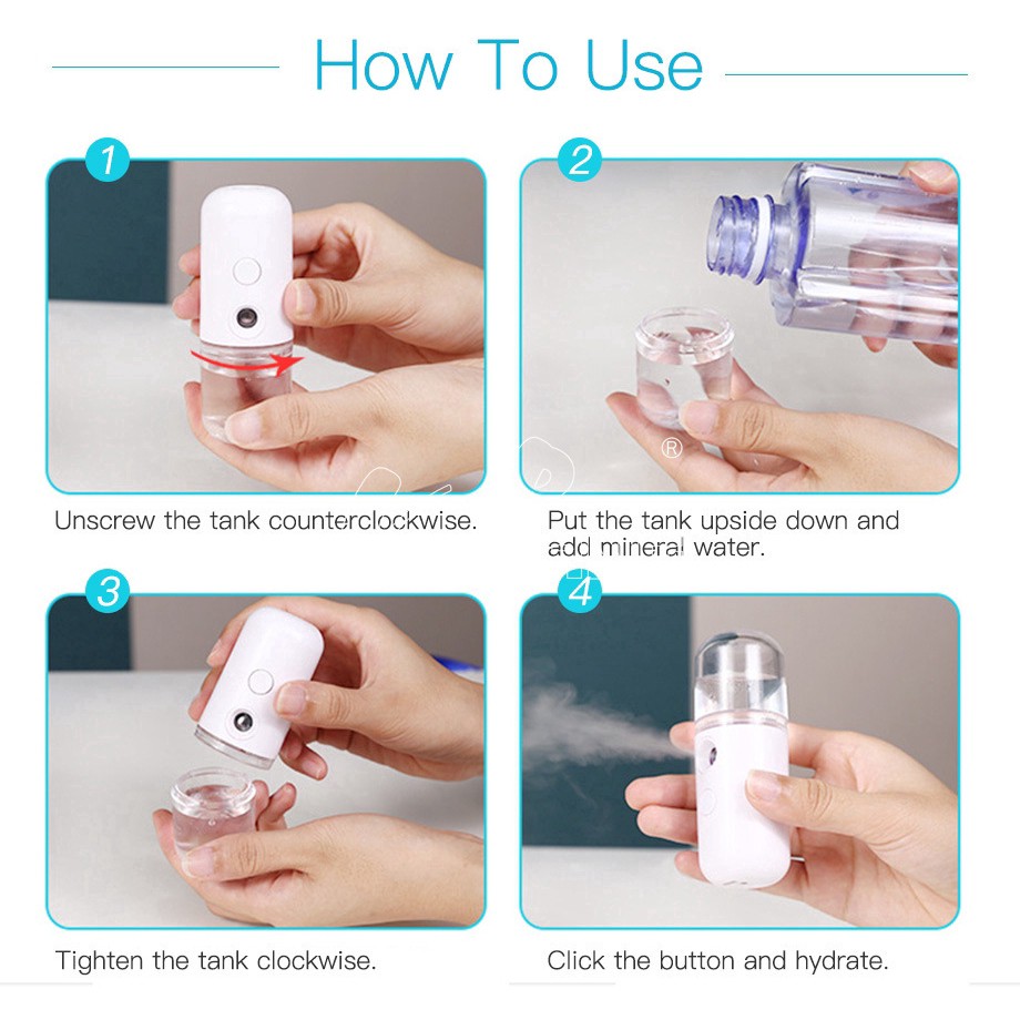 Nano Spray Perawatan Wajah Mini Portable USB Mist Sprayer Pelembab Wajah Handy Mist Spray Air Alat