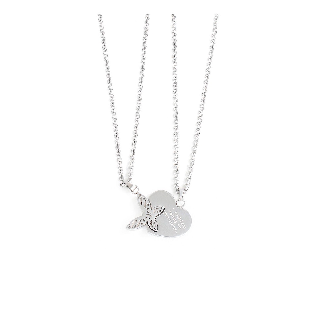 Preva Pasangan Kalung Pernikahan Stainless Steel Fashion Perhiasan Hari Valentine Hati Choker