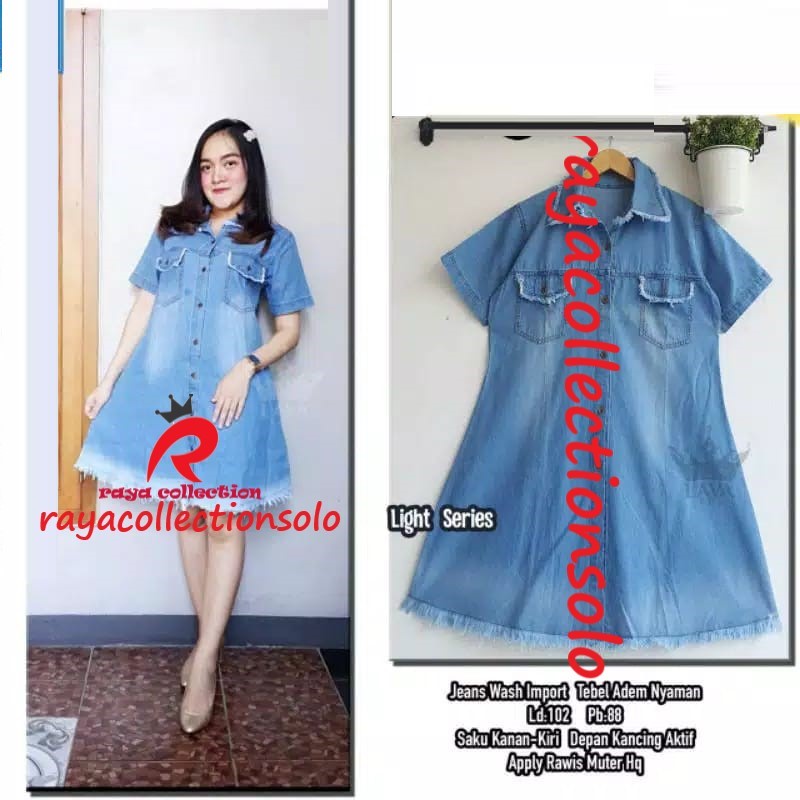 ZARINA DRESS JEANS FASHION WANITA MODEL RAWIS ORI RCS