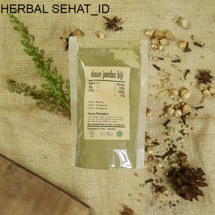 

DAUN JAMBU BIJI BUBUK 50 GRAM - Psidium Guajava - MURNI - JSR