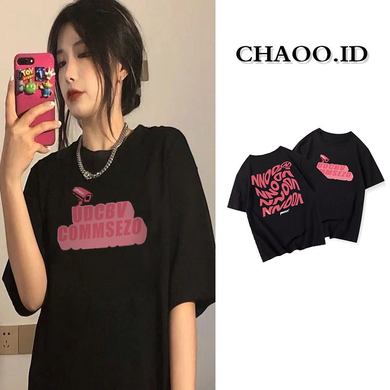 Korean Style /kaos putih casual crew neck print baju kaos baju oversize wanita