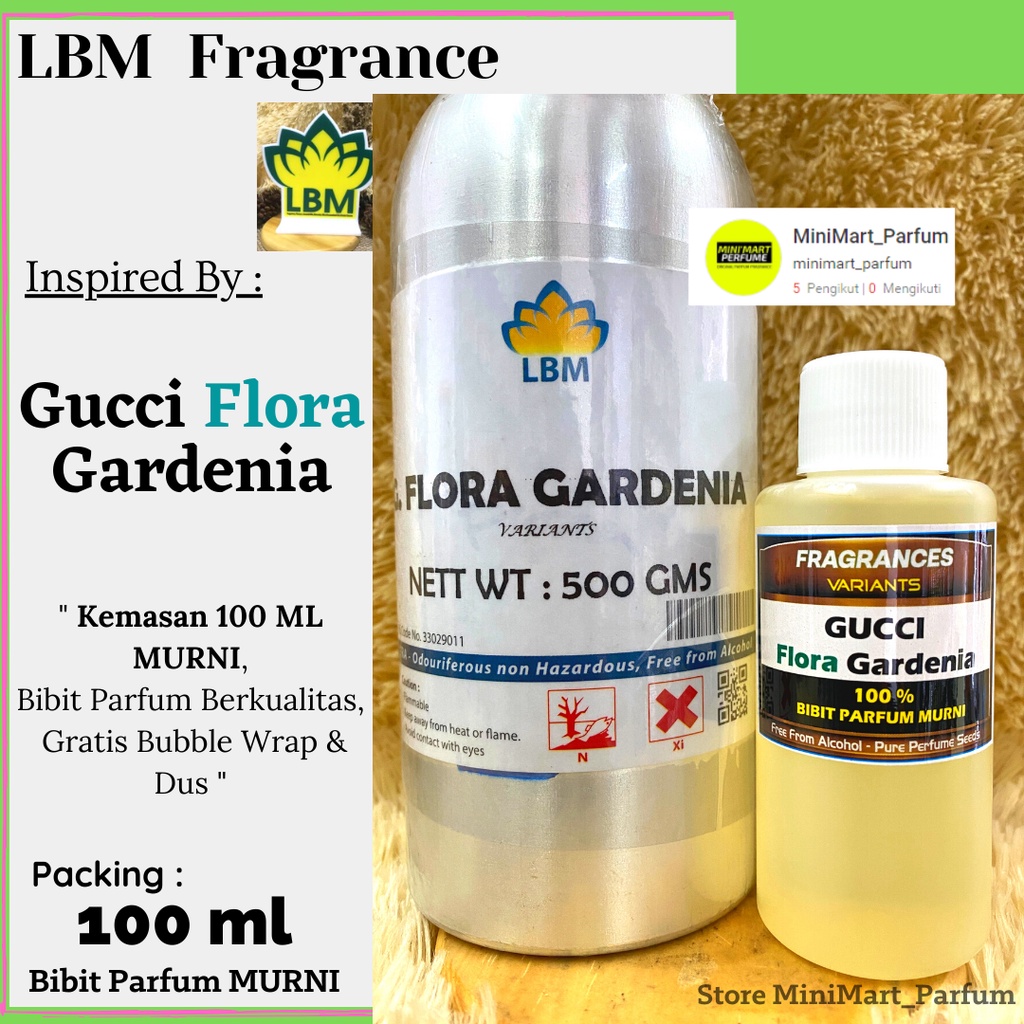 Jual Bibit Parfum Murni Guci Flora Gardenia 100 Ml Murni Original Lbm Perfume Wanita Bibit 8303