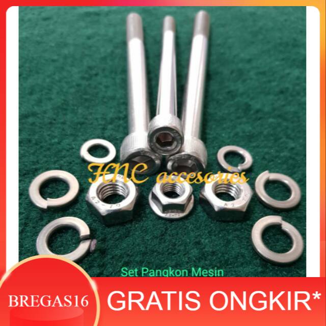 Baut L Stainless Set Pangkon Mesin RX King