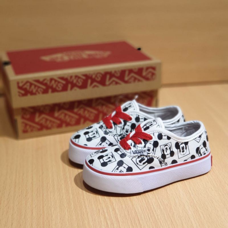 SEPATU ANAK ANAK PEREMPUAN VANS AUTHENTIC MICKEY TALI MERAH