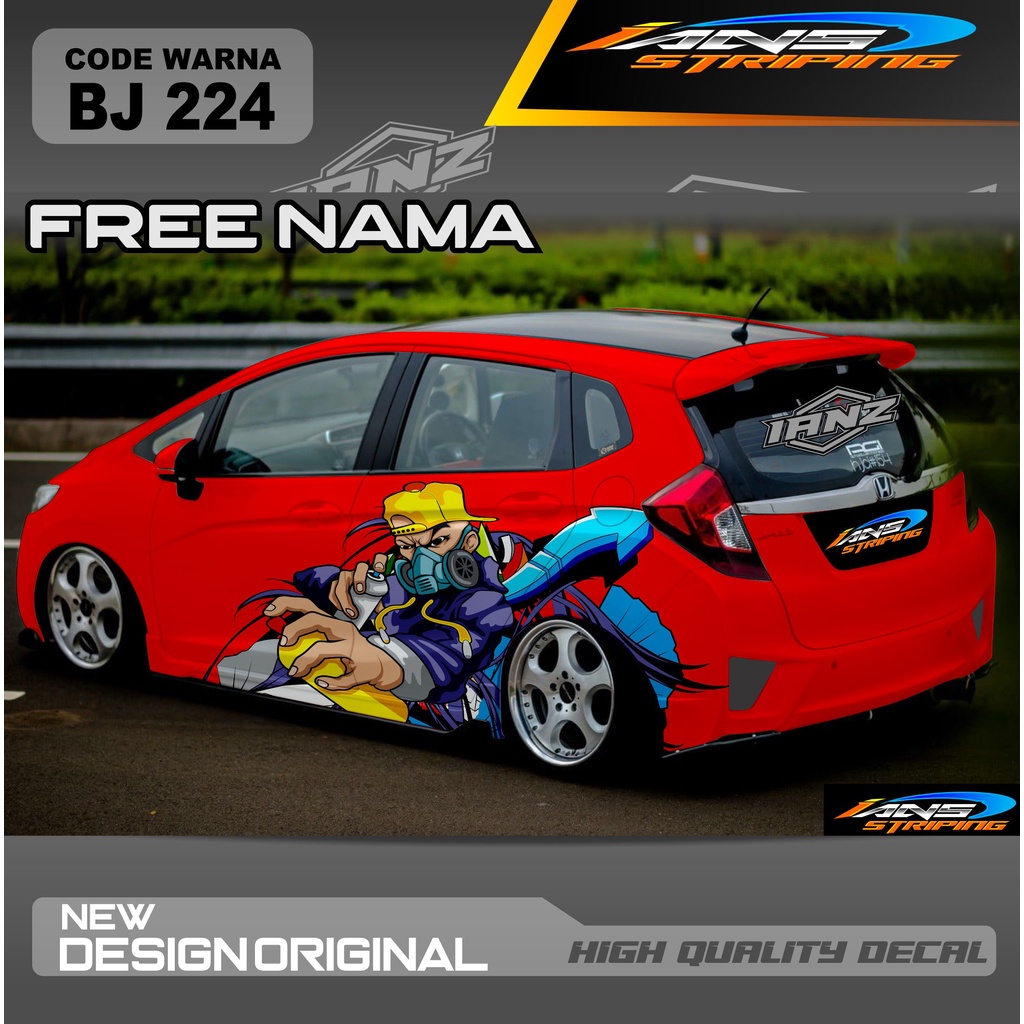 DECAL STIKER HONDA JAZZ JES AYLA AGYA AVANZA SWIFT AGYA AYLA YARIS / STIKER MOBIL DECAL MOBIL / STIKER VARIASI MOBIL AGYA AYLA JAZZ SITI CITY / DECAL STIKER MOBIL