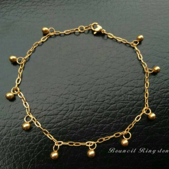  GELANG  TANGAN  WANITA  TITANIUM GOLD Gelang  rantai emas 