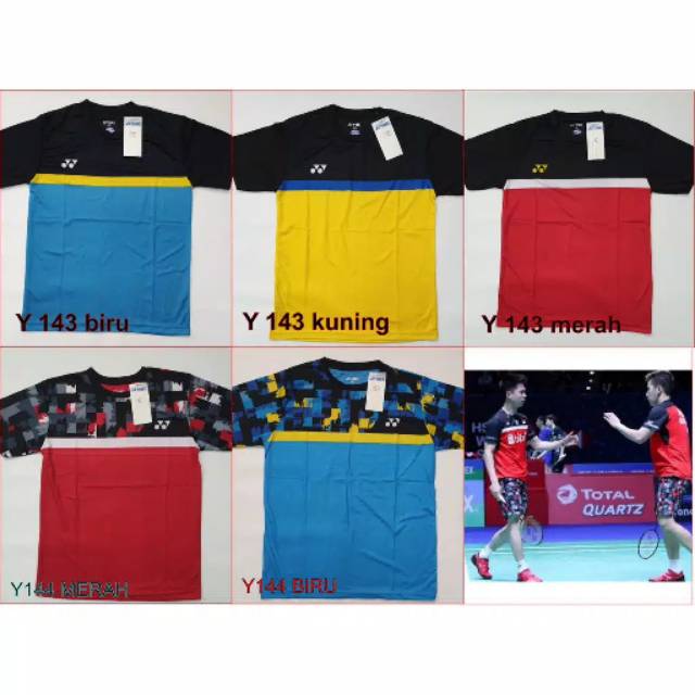 Baju kaos bulutangkis badminton olahraga yonex kevin sanjaya murah TERLARIS