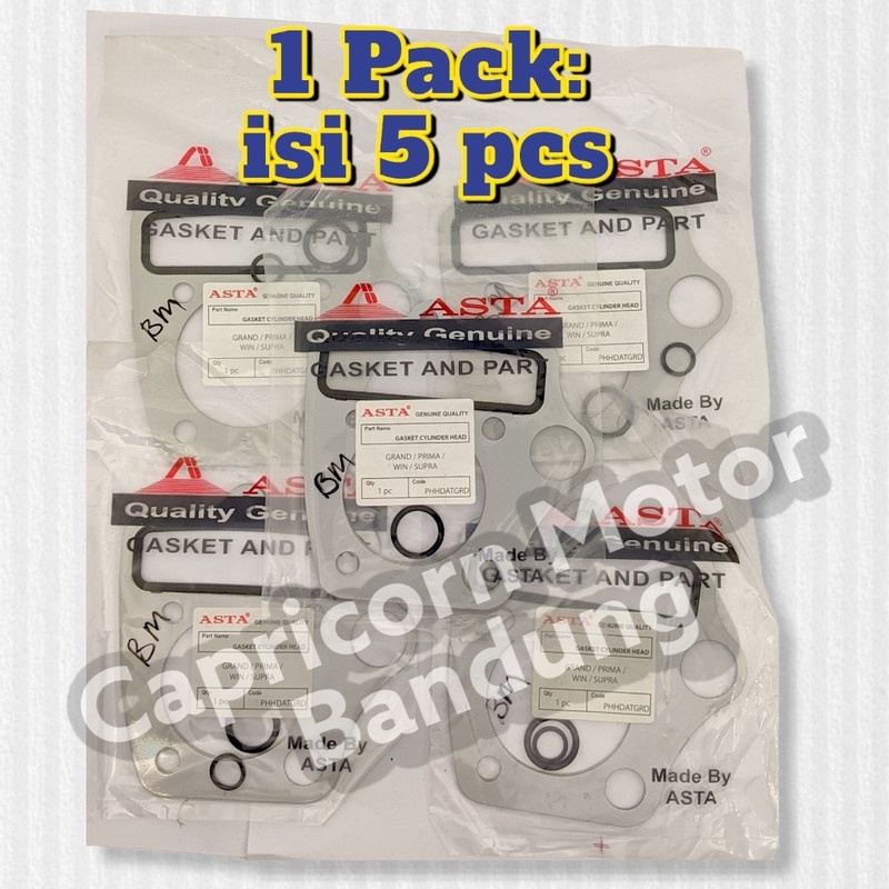 PAKING GASKET CYLINDER HEAD ATAS GRAND SUPRA PRIMA WIN ASTA ISI 5 PACKING KOP