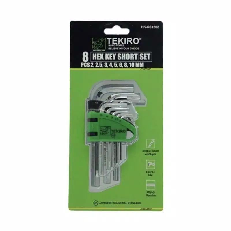 Kunci L TEKIRO Set 8 Pcs Pendek 2-10mm 8 Hex Key Short ORIGINAL