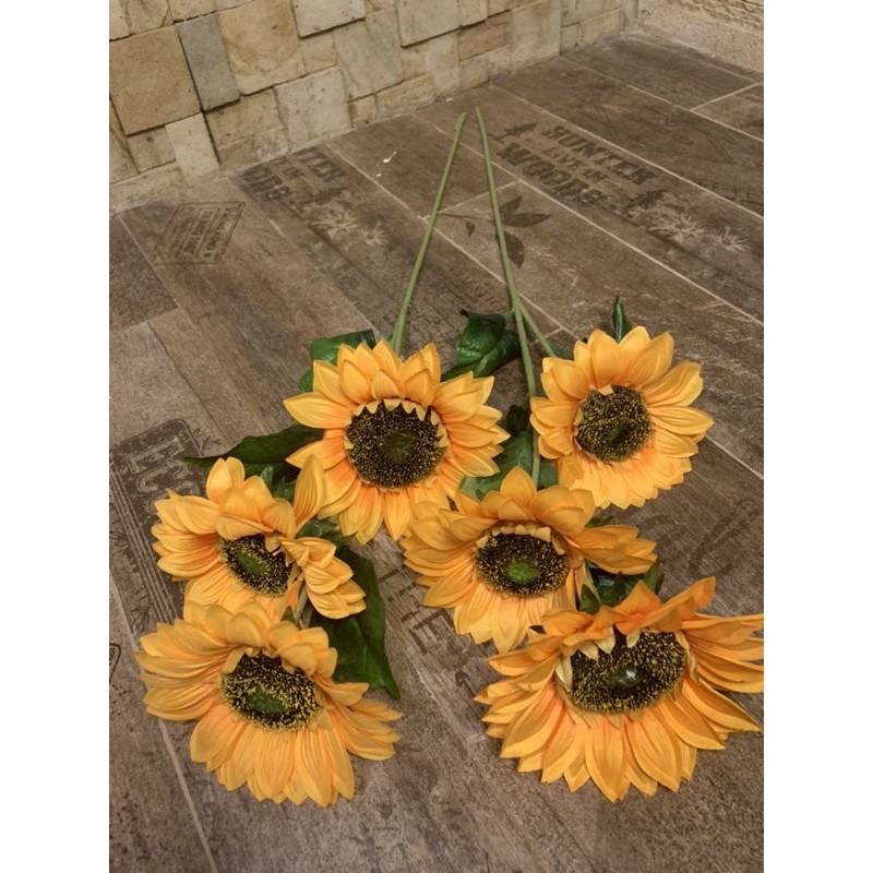 MATAHARI SUDUT 3KUNTUM - BUNGA ARTIFICIAL - BUNGA HIAS (BMS90)-1