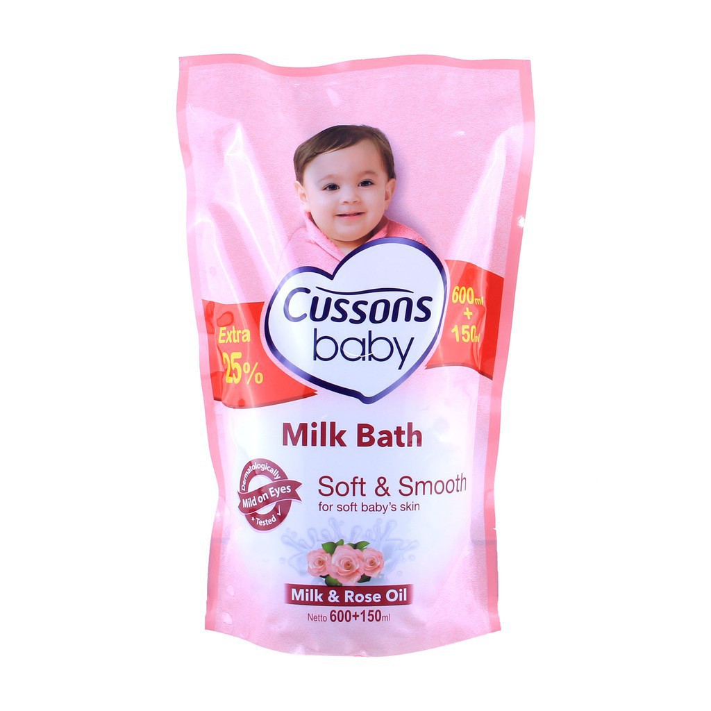 Cussons Baby Milk Bath Soft &amp; Smooth 600ml - Sabun Mandi Bayi