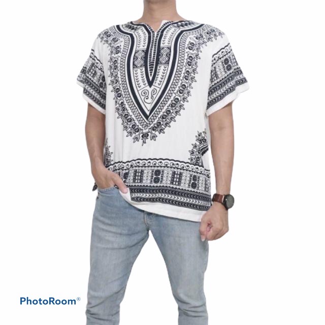 Termurah Sale  Atasan Unisex Baju Bali Motif Dashiki Hitam Putih Realpict R5rw6JtzYnkVD