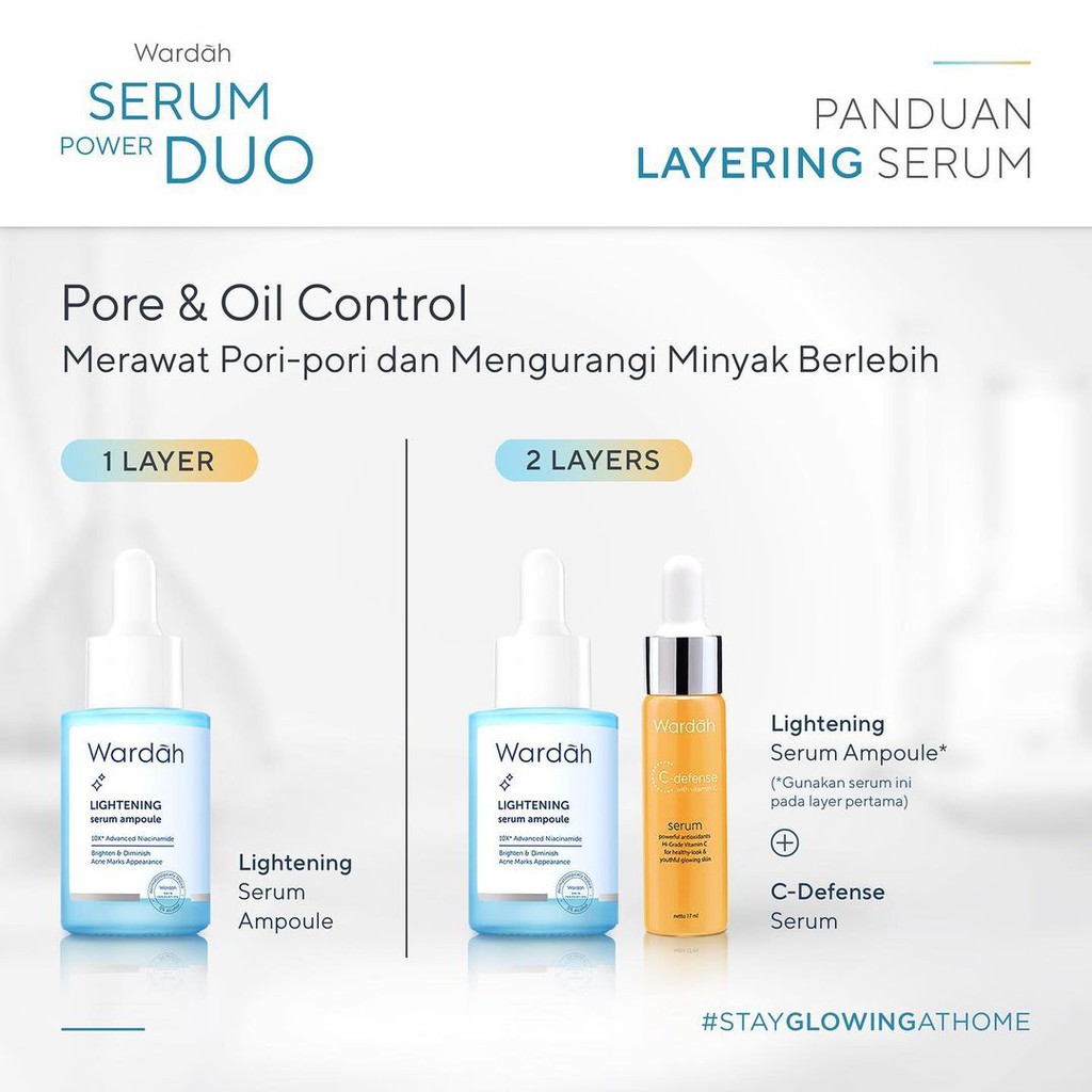 Wardah Serum Power Duo  (C-Defence &amp; Lightening serum ampoule 30ml)