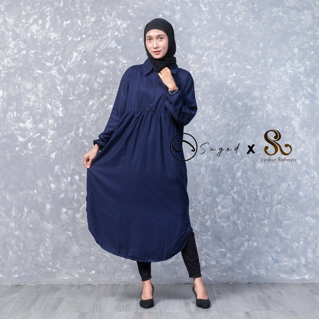 Midi Dress Tunik Busui Friendly Material Rayon Twill  Uniqlo Premium