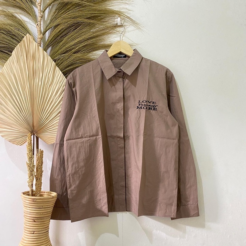 Thrift Kemeja Blouse Atasan Wanita Motif Polos Vintage - Batch 37 (B2-153 s/d B2-192)-B2-171