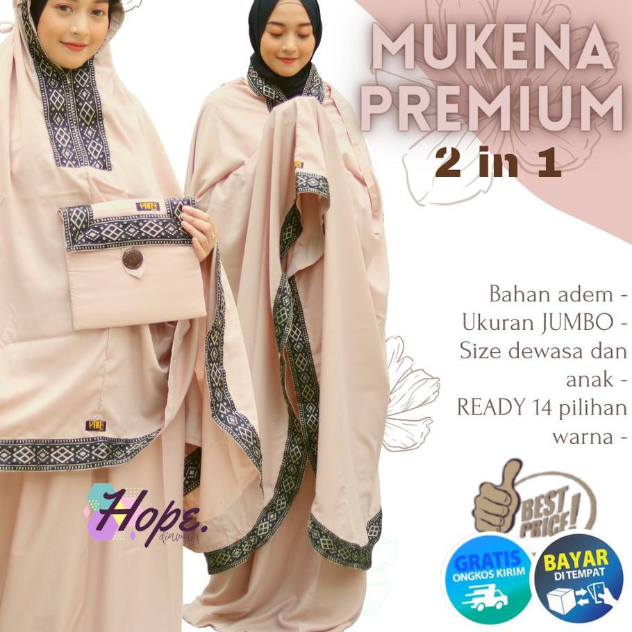 Mukena Polos Traveling Renda Katun Jepang Mukenah Premium Model Terbaru 2021 Ponco Khaki... ...