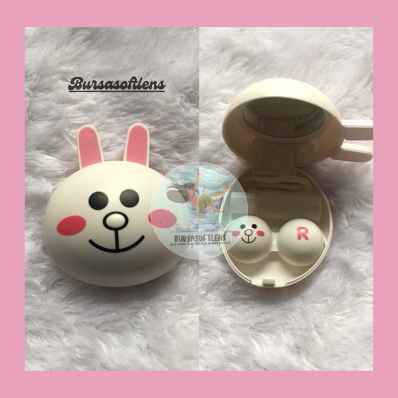 Tempat Softlens Kartun 3D Bulat/Kotak Softlens Lengkap/Travelkit Bursasoftlen