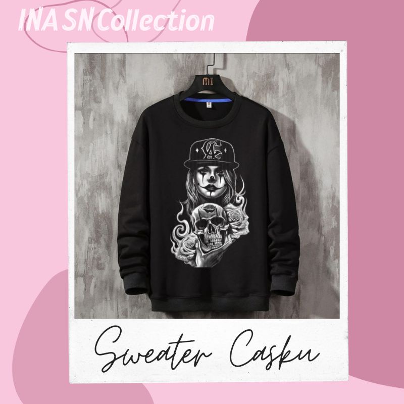 Baju sweater pria distro keren lengan panjang kekinian terbaru korea style fashion bagus berkualitas
