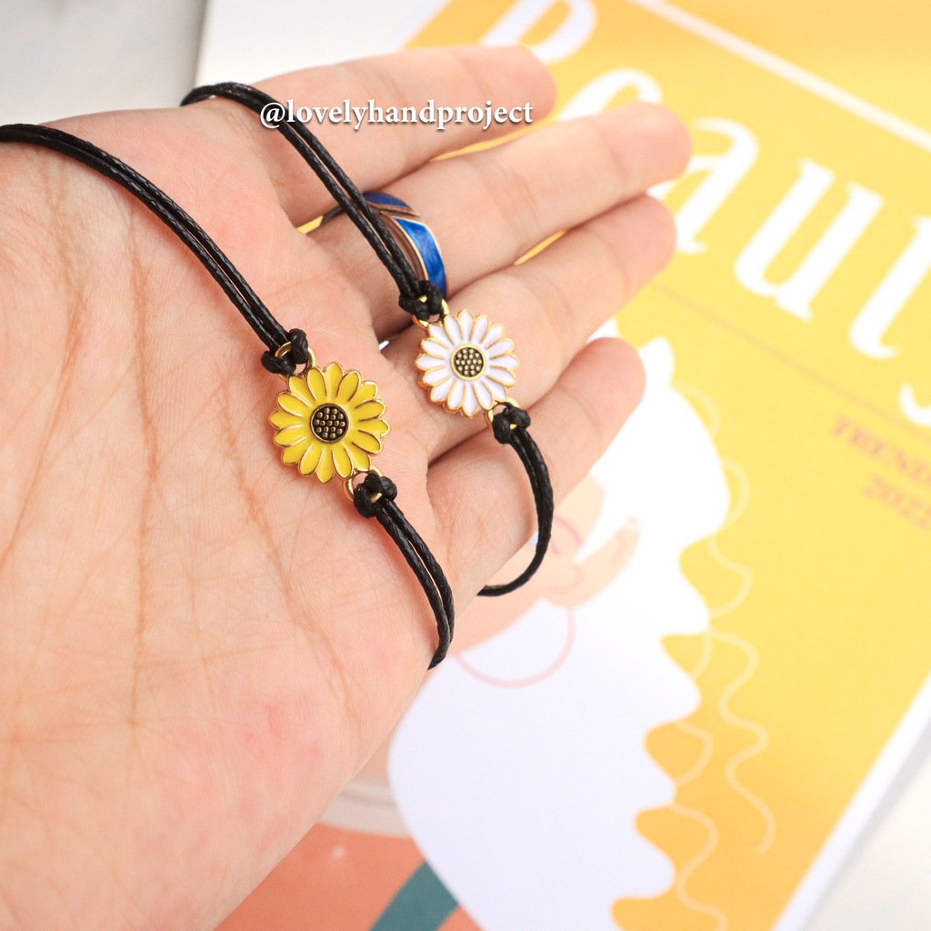 GELANG SUNFLOWER PREMIUM / SUNFLOWER BRACELET HIGH QUALITY HAECHAN NCT DREAM BAHAN TALI KOREA ANTI AIR