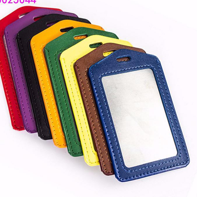 

NAME TAG kulit pu. GANTUNGAN ID CARD, KALUNG ID CARD WATERPROOF vertik - Cokelat Tua