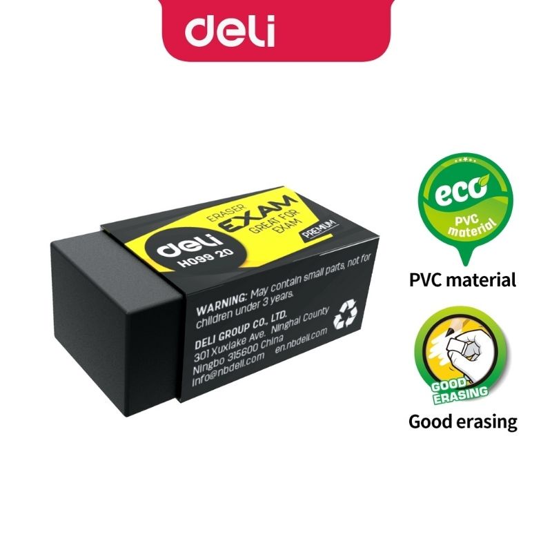 

Deli Exam Eraser Soft 2B Clean Hitam EH9920