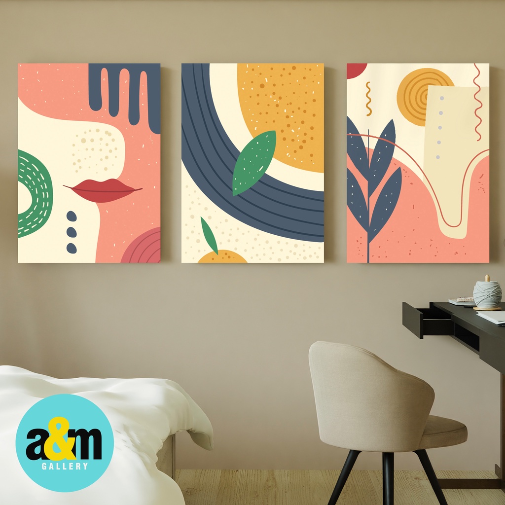 Hiasan Dinding Abstrak (A4) Pajangan Dekorasi Dinding Pajangan Rumah Wall Decor Tema Abstrak - A&amp;M