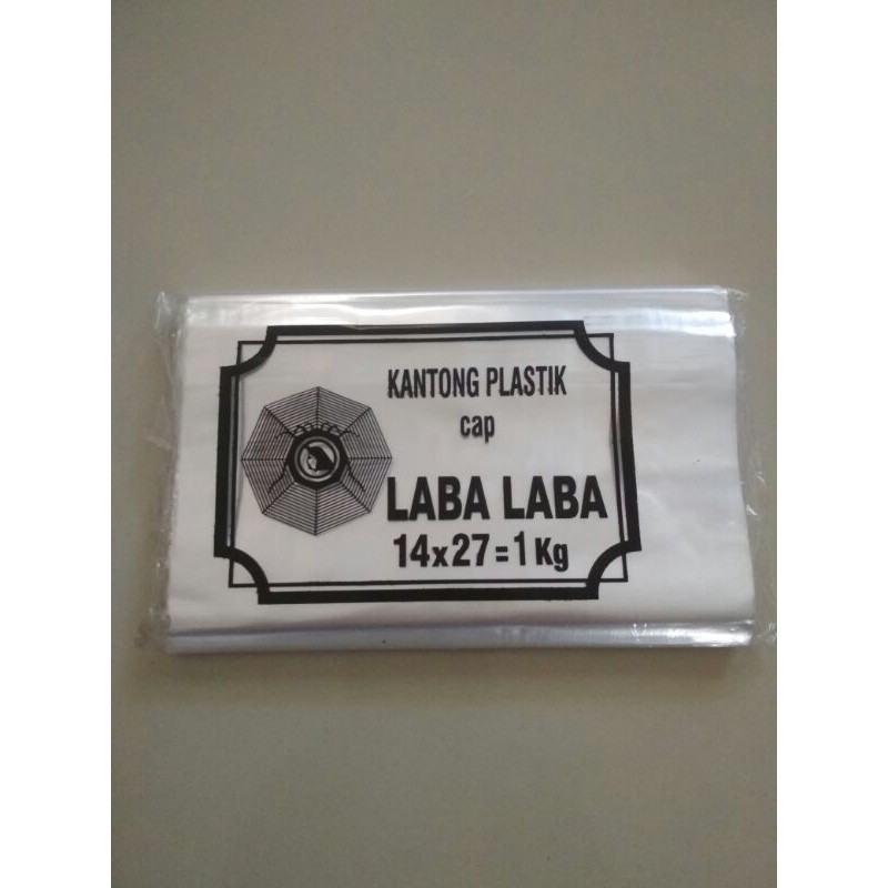 plastik bening 1 kg Laba-laba plastik pp 14x27