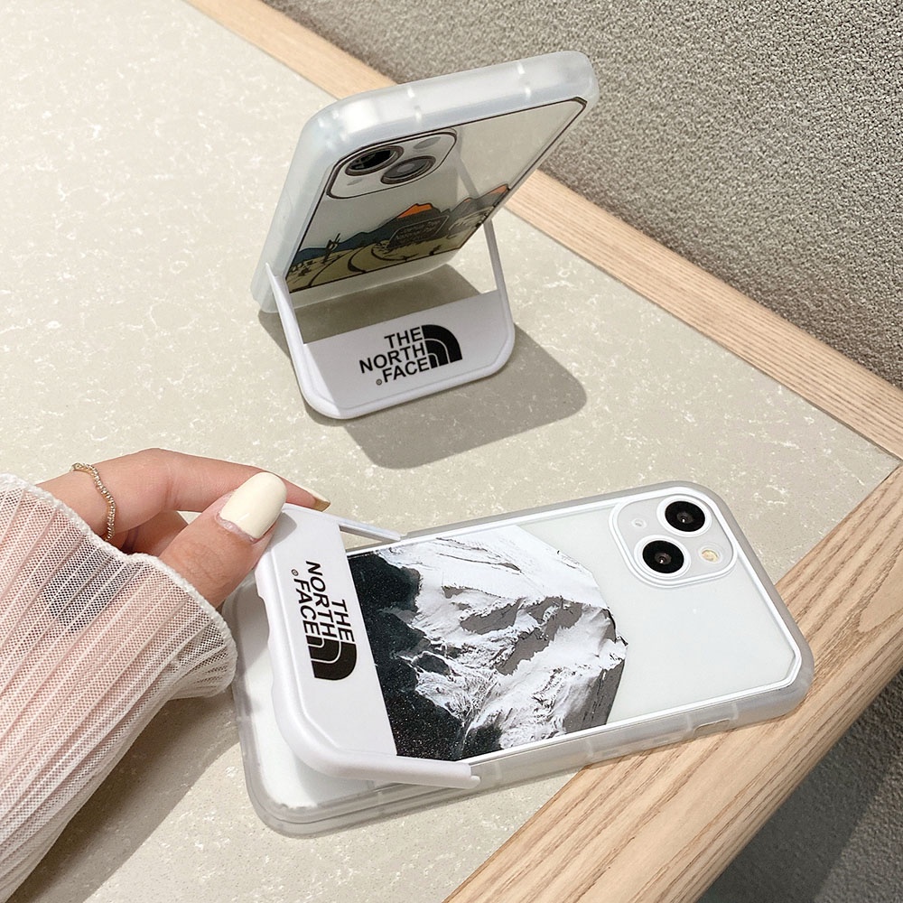 Casing Soft Case iPhone 13 Pro Max X XS Max XR 11 Pro Max 12 Pro Max Motif Kartun The North Face