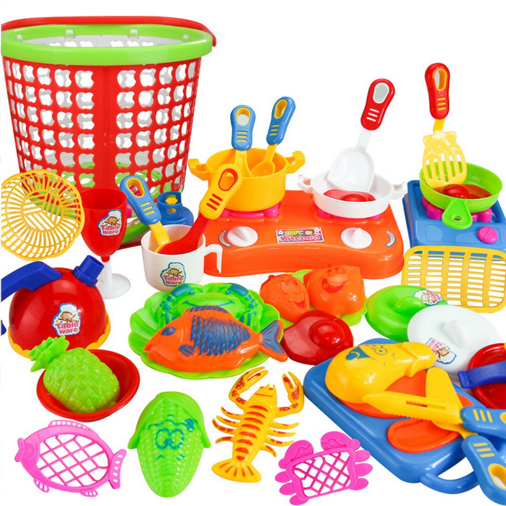 Mainan 35 Pcs Alat  Dapur  Masak Masakan Bahan  Plastik 