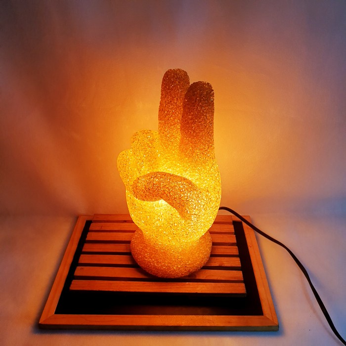 3D GIFT LAMP Lampu tidur listrik model Peace Hand teman tidur