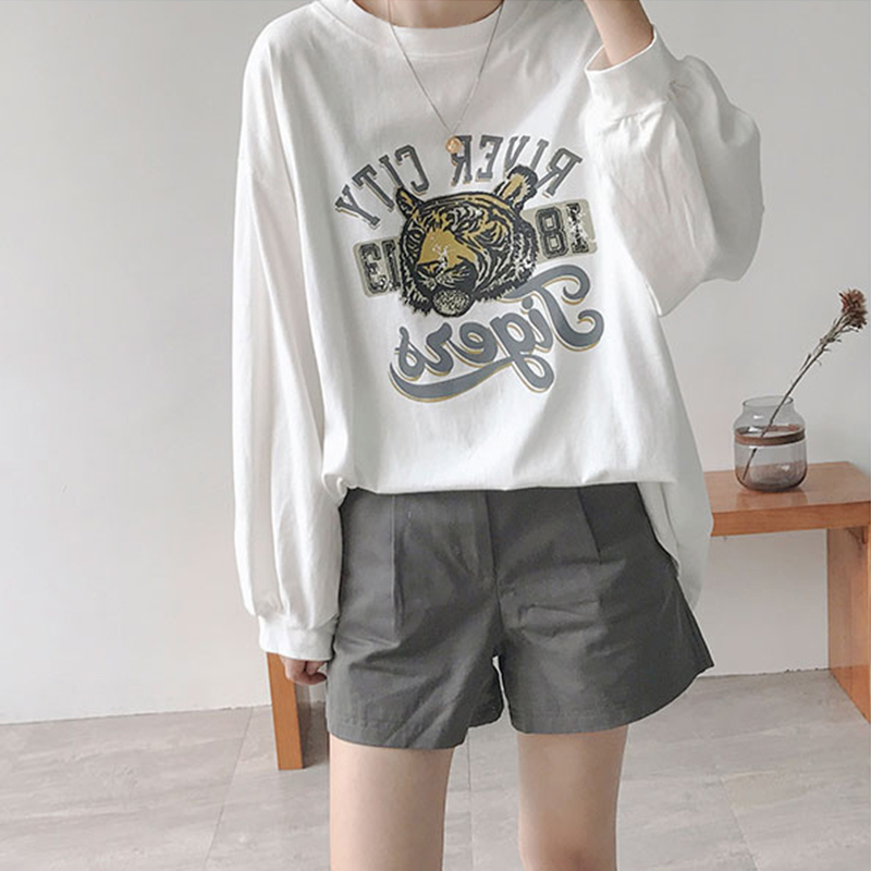 yikoo-Big size print kaos wanita tshirt atasan top korea