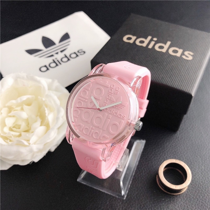 [BEST SELLER] [TERMURAH]Adidas Crystal Transparan Jam Tangan Wanita Rubber Strap