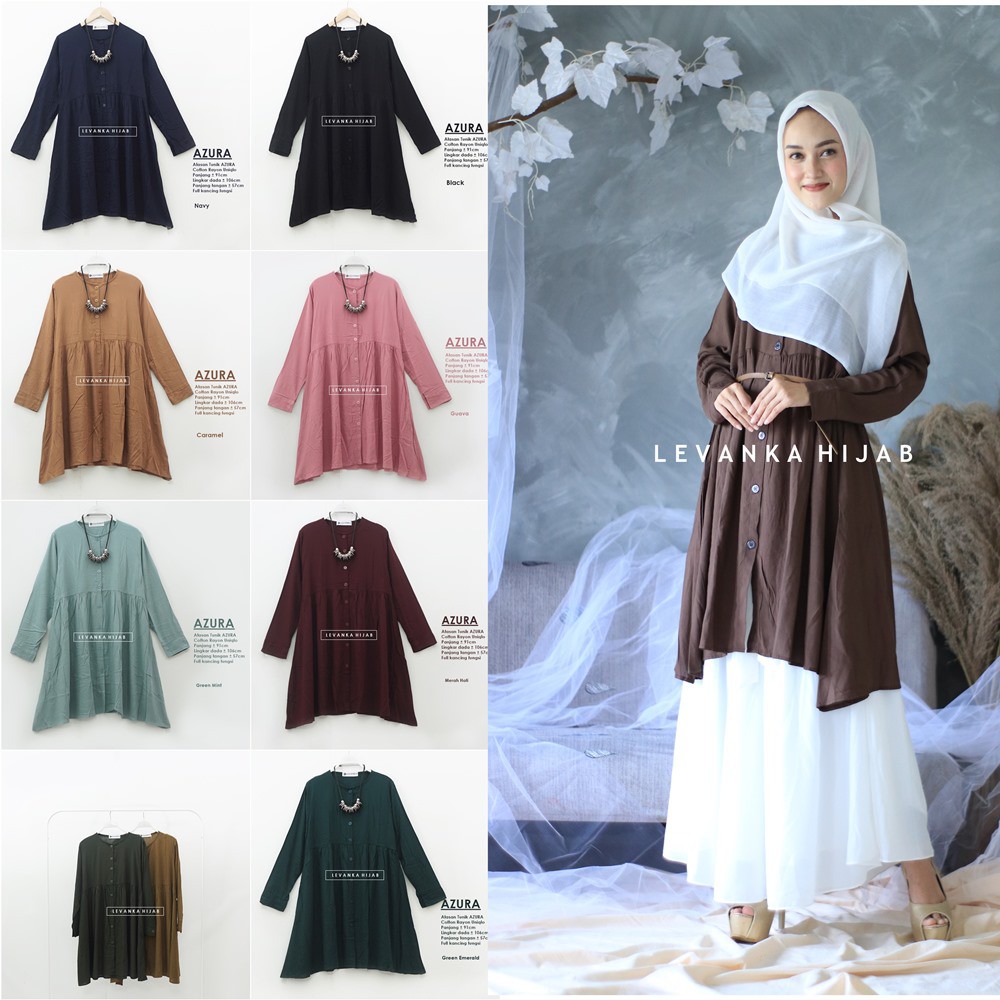 AZURA Atasan Wanita atau Tunik Busui / Bumil bahan Katun Rayon Uniqlo