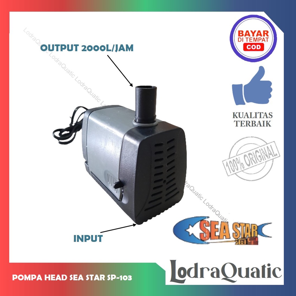 PROMO MURAH ARMADA 103 POMPA KOLAM IKAN ARMADA 103 NAIK 1,6 METER POMPA AIR HIDROPONIK POMPA KOLAM KECIL POMPA AQUARIUM BESAR FILTER AQUARIUM FILTER KOLAM IKAN KOI FILTER POMPA AIR LAUT MARINE POMPA 2000 LITER PER JAM